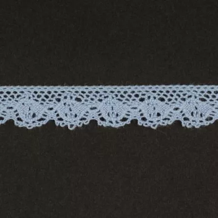 Тесьма кружевная, 12мм,  цвет светло-голубой, ALFA (AF-357-040)