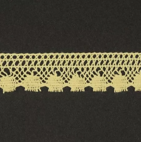Тесьма кружевная, 17мм,  цвет светло-желтый, ALFA