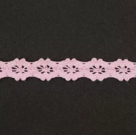 Тесьма кружевная, 11мм,  цвет светло-розовый, ALFA