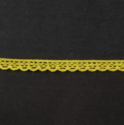 Тесьма кружевная, 8 мм,  цвет горчично-желтый, ALFA