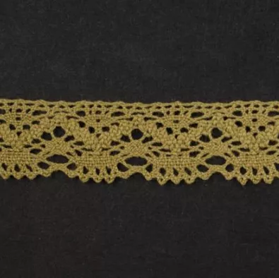 Тесьма кружевная, 25 мм, цвет песочно-коричневый, ALFA