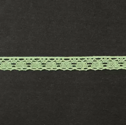 Тесьма кружевная, 9 мм,  цвет салатовый, ALFA