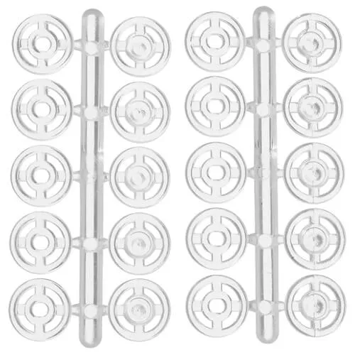 PONY 77700 Кнопки одежные 8 мм, пластик, прозрачные, 10 шт.