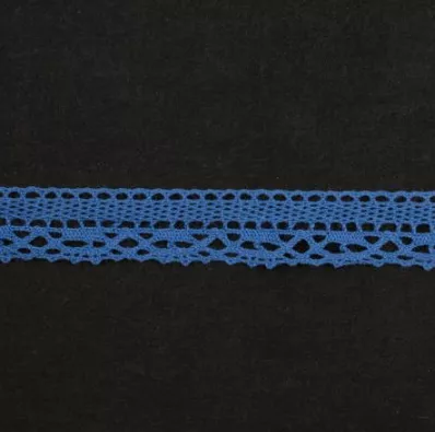 Тесьма кружевная, 16 мм, цвет васильковый, ALFA