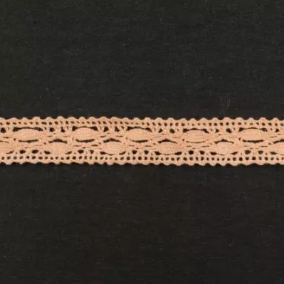 Тесьма кружевная, 16 мм, цвет персиковый, ALFA