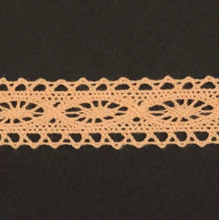 Тесьма кружевная, 21мм,  цвет персиковый, ALFA