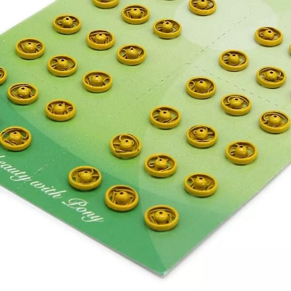 PONY 78909/03 Кнопки одежные 6 мм, латунь, желтые, 36 шт. PONY 78909/03 Кнопки одежные 6 мм, латунь, желтые, 36 шт.