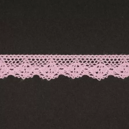 Тесьма кружевная, 12мм,  цвет светло-розовый, ALFA