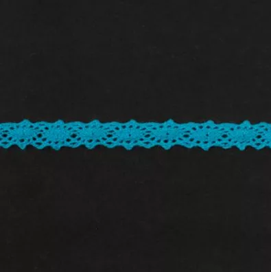 Тесьма кружевная, 10мм, цвет бирюзовый, ALFA