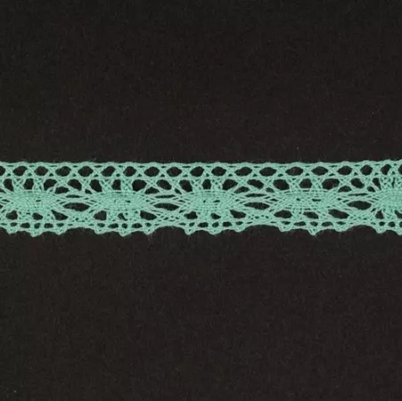 Тесьма кружевная, 13мм, цвет мятный, ALFA (AF-359-075)
