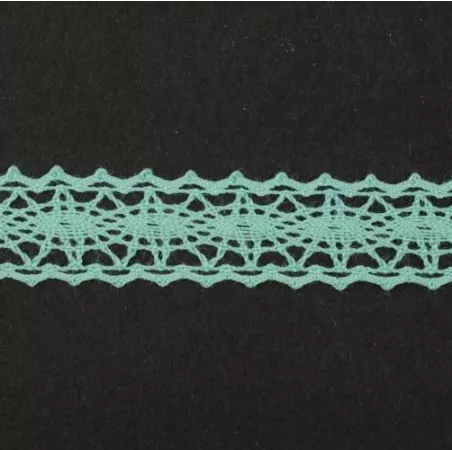 Тесьма кружевная, 12мм,  цвет мятный, ALFA (AF-044-075)