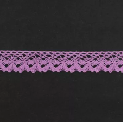Тесьма кружевная, 18мм, цвет пурпурный, ALFA