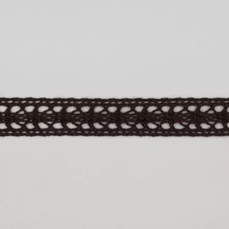 Тесьма кружевная, 12мм,  цвет коричневый, ALFA
