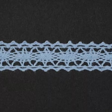 Тесьма кружевная, 12мм,  цвет светло-голубой, ALFA (AF-044-040)