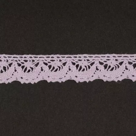 Тесьма кружевная, 14мм,  цвет светло-фиолетовый