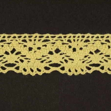 Тесьма кружевная, 13мм,  цвет светло-желтый, ALFA