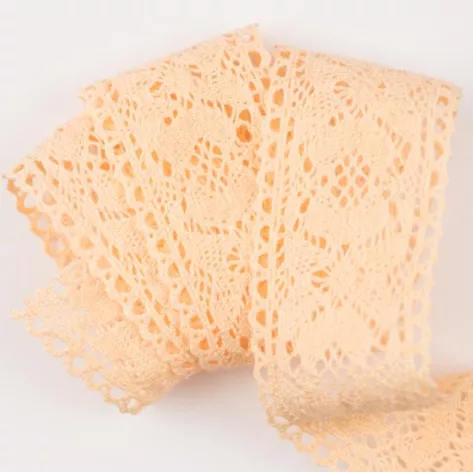 Тесьма кружевная, 27мм, цвет светло-персиковый, ALFA