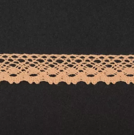 Тесьма кружевная, 18мм,  цвет персиковый, ALFA