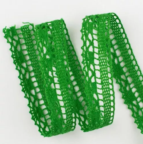 Тесьма кружевная, 16 мм, цвет травяной, ALFA