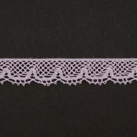 Тесьма кружевная, 12мм, цвет светло-фиолетовый, ALFA (AF-353-027)