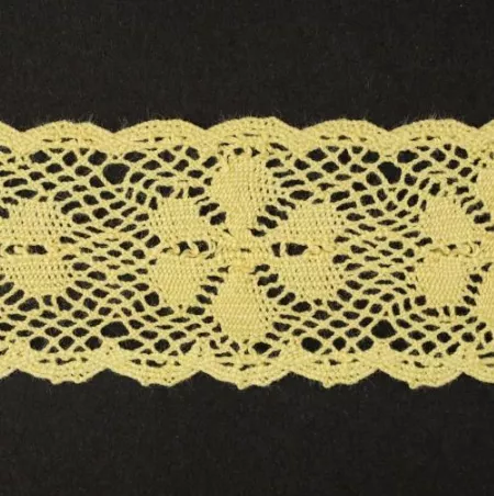 Тесьма кружевная, 27мм,  цвет светло-желтый, ALFA