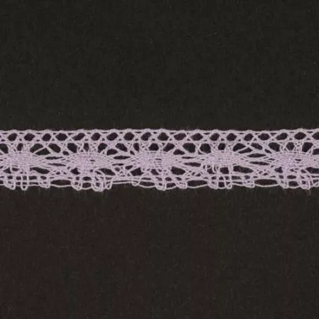 Тесьма кружевная, 13мм, цвет светло-фиолетовый, ALFA (AF-359-027)