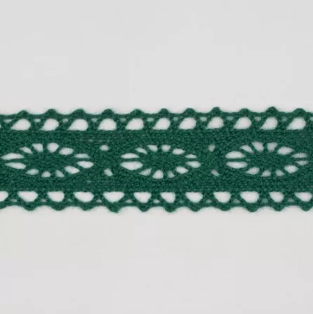 Тесьма кружевная, 21мм,  цвет зеленый, ALFA
