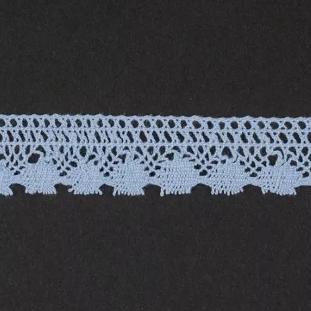 Тесьма кружевная, 17мм,  цвет светло-голубой, ALFA