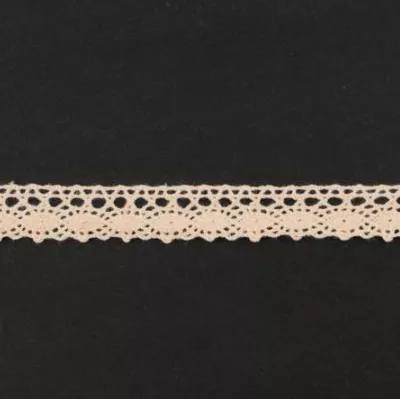 Тесьма кружевная, 14мм, цвет светло-персиковый, ALFA