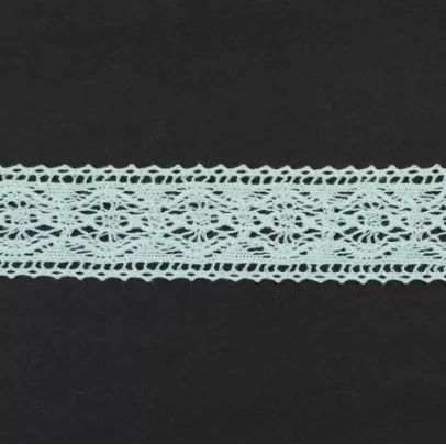 Тесьма кружевная, 29мм, цвет светло-мятный, ALFA, AF-092-313