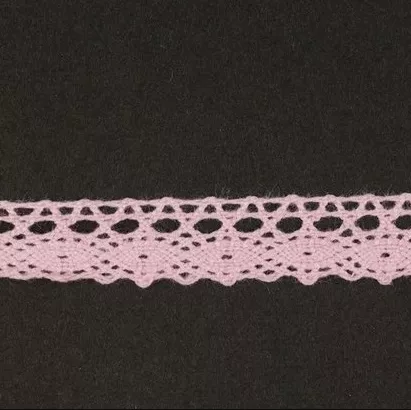 Тесьма кружевная, 12мм, цвет светло-розовый, ALFA (AF-047-020)