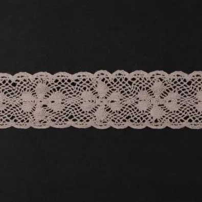 Тесьма кружевная, 27мм, цвет мокко, ALFA