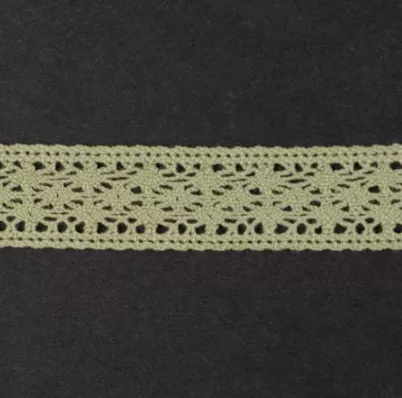 Тесьма кружевная, 26 мм, цвет оливковый, ALFA