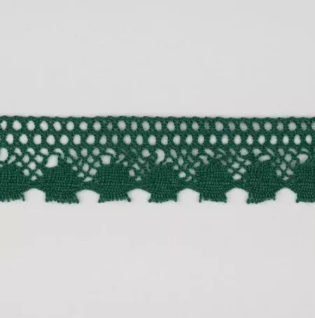 Тесьма кружевная, 17мм,  цвет зеленый, ALFA