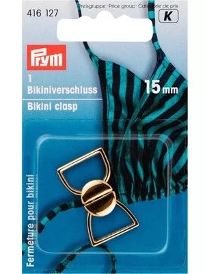 Prym 416127 Застежка для бикини (металл), золотистый, 15 мм