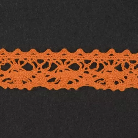 Тесьма кружевная, 16мм,  цвет оранжевый, ALFA