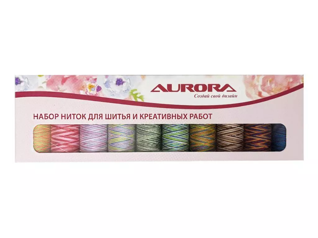 Набор ниток для шитья и креативных работ Viga №80 AU-2633 Aurora