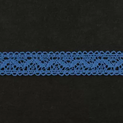 Тесьма кружевная, 15 мм, цвет васильковый, ALFA