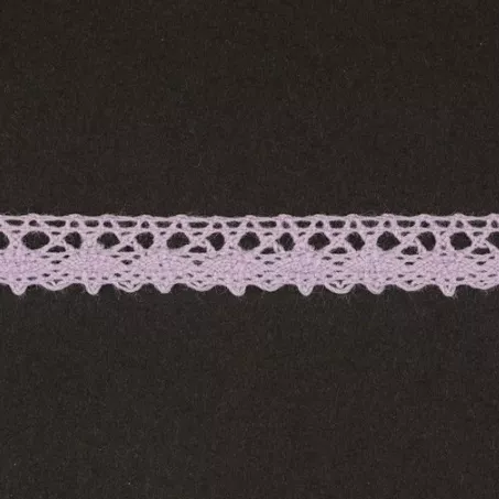 Тесьма кружевная, 12мм,  цвет светло-фиолетовый, ALFA