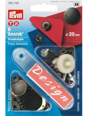 Prym 390358 Кнопки "Anorak" Design, 20 мм Prym 390358 Кнопки "Anorak" Design, 20 мм