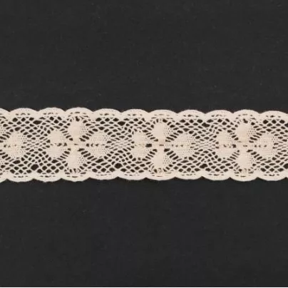 Тесьма кружевная, 27мм, цвет светло-персиковый, ALFA