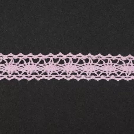 Тесьма кружевная, 12мм, цвет светло-розовый, ALFA (AF-044-020)