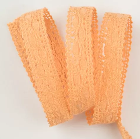 Тесьма кружевная, 16 мм, цвет персиковый, ALFA