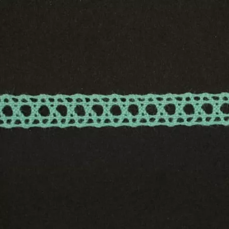 Тесьма кружевная, 8 мм,  цвет мятный, ALFA