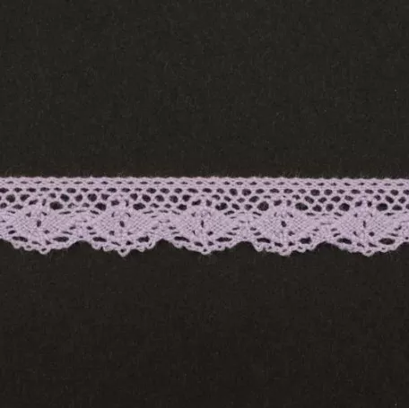 Тесьма кружевная, 12мм, цвет светло-фиолетовый, ALFA (AF-357-027)
