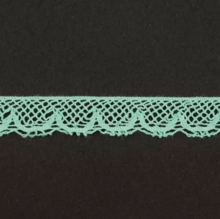 Тесьма кружевная, 12мм,  цвет мятный, ALFA (AF-353-075)