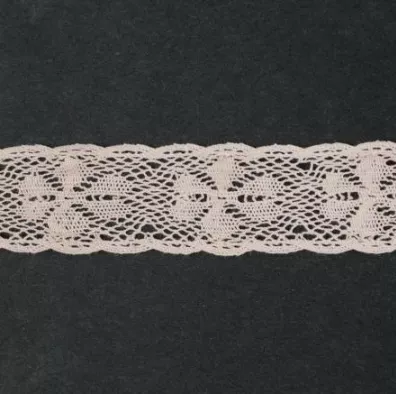 Тесьма кружевная, 27 мм,  цвет нежно-розовый, ALFA