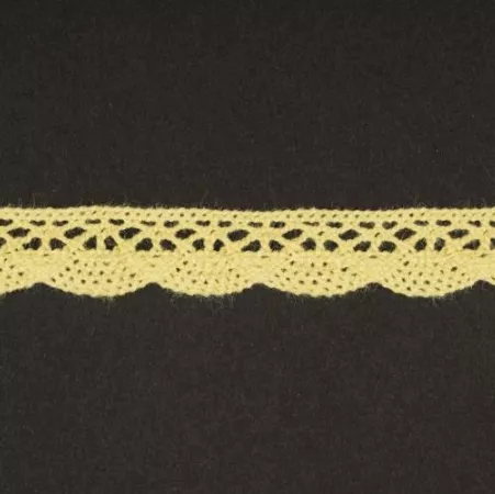 Тесьма кружевная, 13мм, цвет светло-желтый, ALFA (AF-048-010)