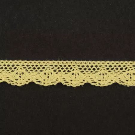 Тесьма ALFA кружевная, 12мм,  цвет светло-желтый