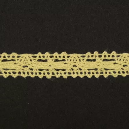 Тесьма кружевная, 13мм, цвет светло-желтый, ALFA (AF-061-010)